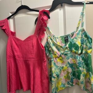 Wild Fable Pink Sleeveless Camisole with Ruffled Neckline